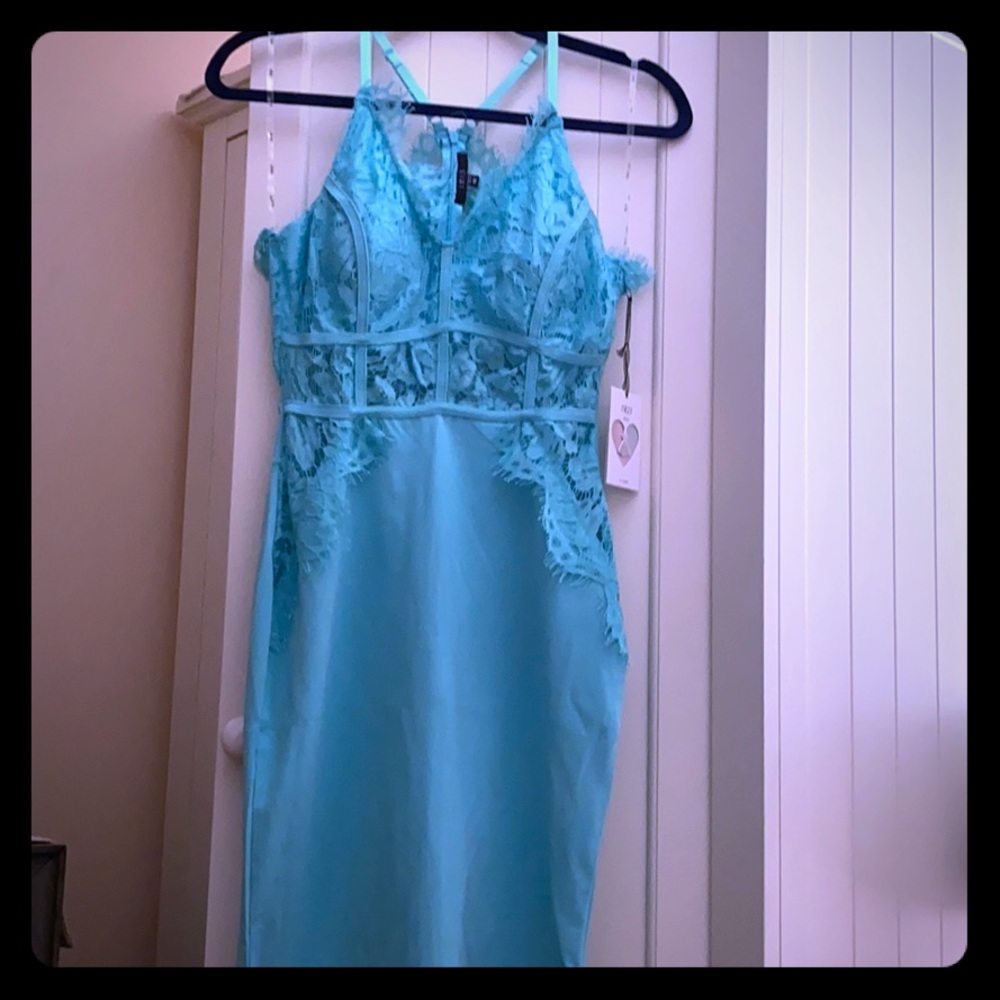Fashion nova lace mini dress in mint